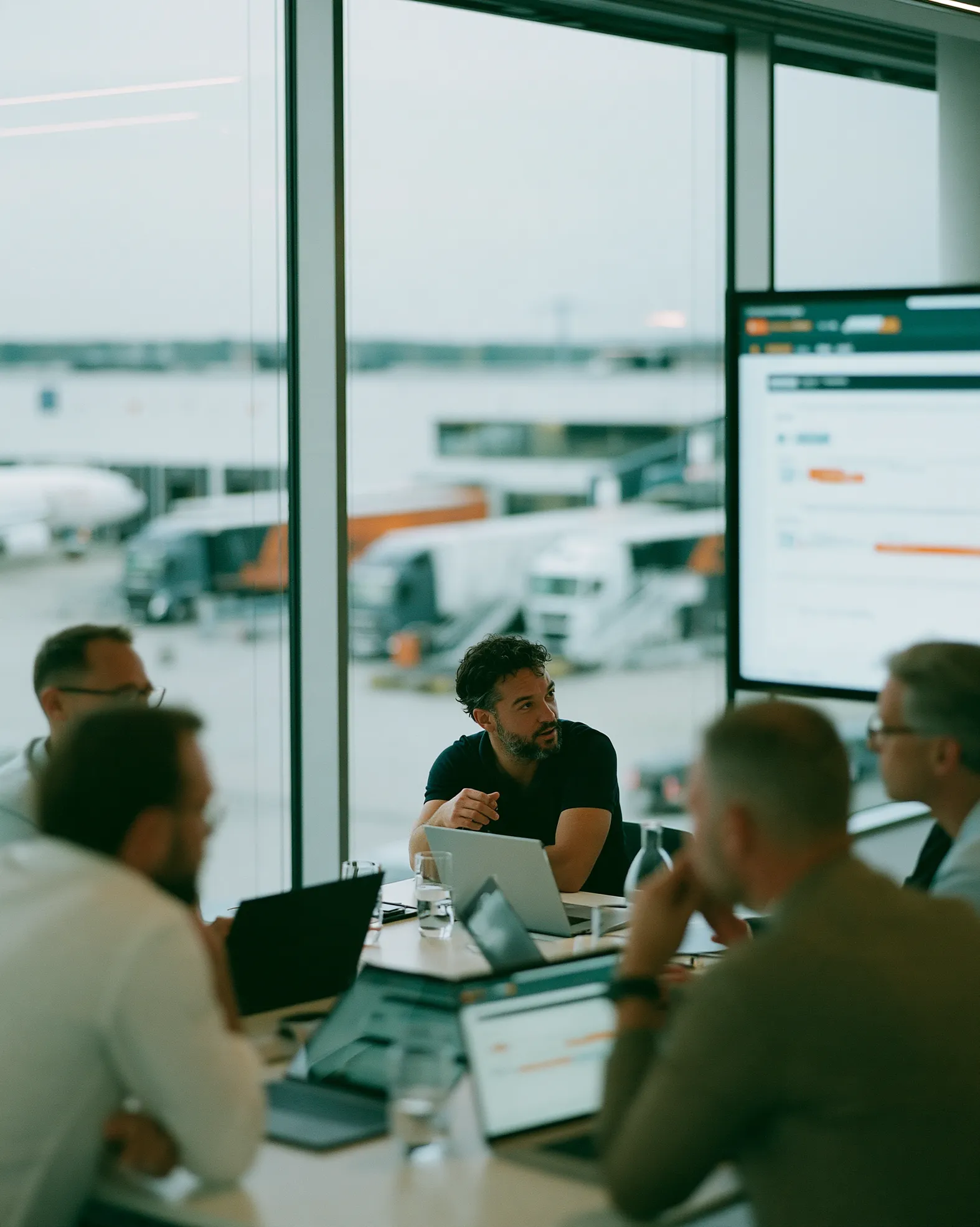 Logistics team working with web-based freight forwarding software